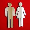 Male & Female Toilet Door Mirror Signs - 4.7 x 4.7 x 2.2 inch view 2
