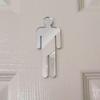 Male & Female Toilet Door Mirror Signs - 4.7 x 4.7 x 2.2 inch view 3