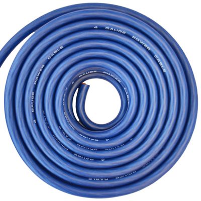 SoundBox Connected 4 Gauge Blue Amplifier Amp Power/Ground Wire 25 Feet Superflex Cable 25'