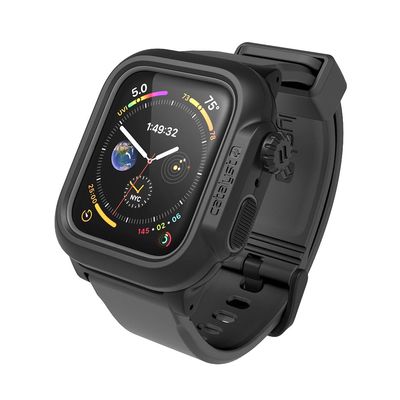 Catalyst 330ft Waterproof Case for Apple Watch Series SE 6/5/4 44mm, 100%, Premium Soft Silicone Watch Band, Shock Proof Rugged Protective case, Microfiber Cloth Included  (Grey)