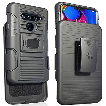 Nakedcellphone Rugged Combo for LG V40 ThinQ Case - Black