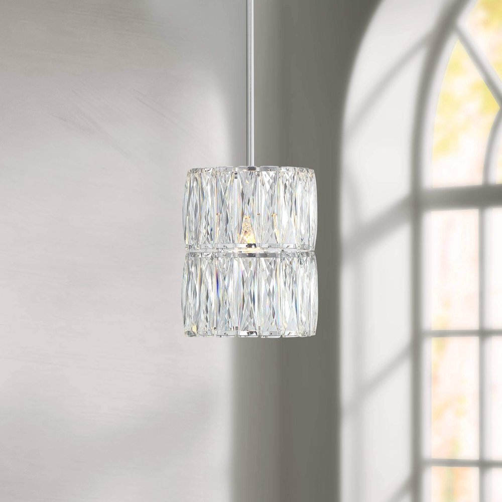 Camryn 7 3/4" Wide Modern Chrome and Crystal Mini Pendant Light Fixture