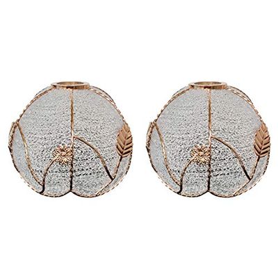 ANYE 2-Pack Crystal Glass Globe Lamp Shades Fixture Replacement Shades for Floor Lamps and Other Compatible Lamps