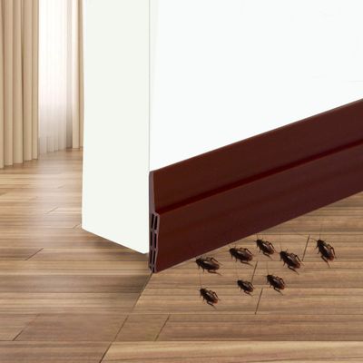 Camel Home Sweep Weather Stripping - Self Adhesive Rubber Under Door Bottom Seal Strip Draft Stopper Insulation for Weatherproof, Soundproof, Dustproof, Insectproof, 2" W X 39" L (2 Pack Brown)