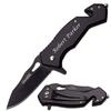 GIFTS INFINITY Free Engraving - Titanium Coated Stainless Steel Pocket GLASS BREAKER Knife (Black-1) view 1