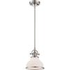 Quoizel Grant Mini Pendant Lighting, 8 Inch 1-Light Brushed Nickel Opal Etched Glass Pendant Light, Hanging Ceiling Light for Kitchen Island, Dining Room, Hallway, Bedroom, Bar, Cafe or Office view 1