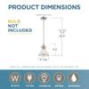 Quoizel Grant Mini Pendant Lighting, 8 Inch 1-Light Brushed Nickel Opal Etched Glass Pendant Light, Hanging Ceiling Light for Kitchen Island, Dining Room, Hallway, Bedroom, Bar, Cafe or Office view 3