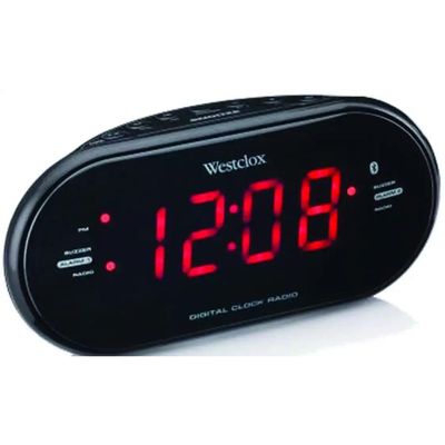 Westclox Bluetooth 1.2" LED Dual Clock Radio with USB Charge Port 81012BT