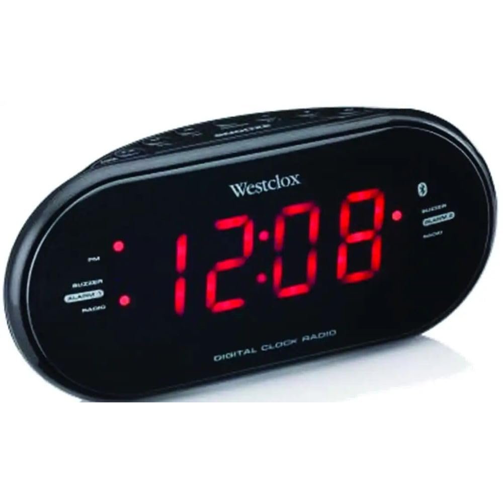 Westclox Bluetooth 1.2" LED Dual Clock Radio with USB Charge Port 81012BT