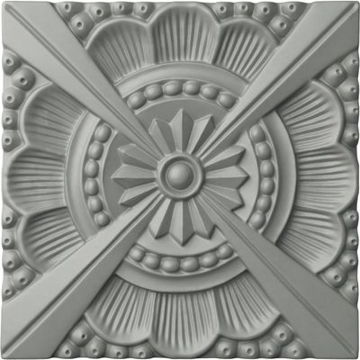 Ekena Millwork ROS08X08PM Palmetto Beaded Rosette, 7 7/8" W x 7 7/8" H x 5/8" P, Primed