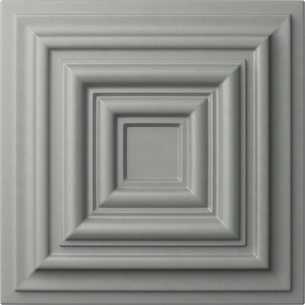 Ekena Millwork ROS03X03LE Leandros Rosette, 4 1/8"W x 4 1/8"H x 1 1/4"P, Primed