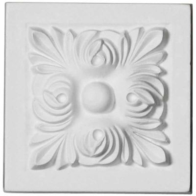 Ekena Millwork ROS04X04SK Sellek Rosette, 4 1/8"W x 4 1/8"H x 1 7/8"P, Primed
