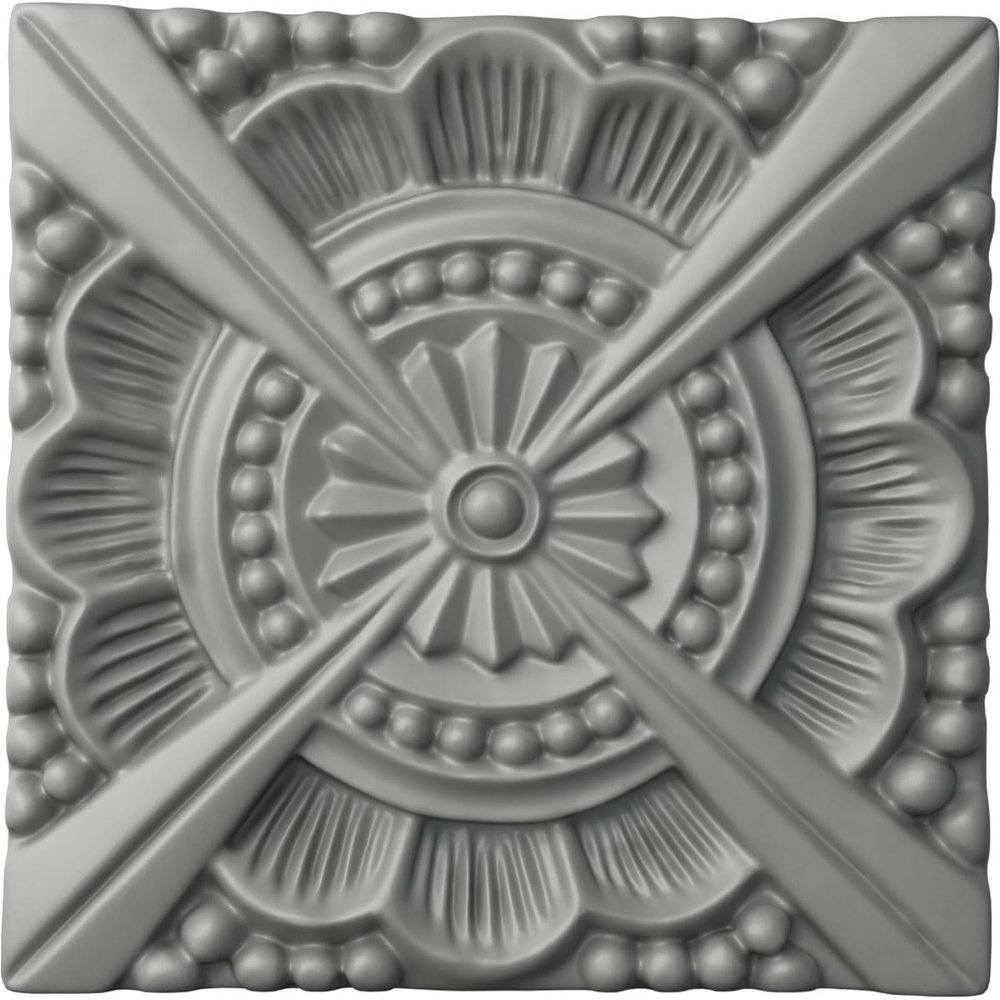 Ekena Millwork ROS05X05PM Palmetto Beaded Rosette, 4 3/4" W x 4 3/4" H x 5/8" P, Primed