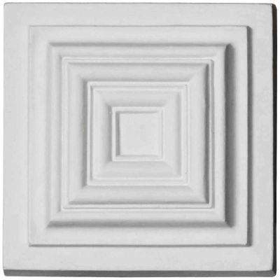 Ekena Millwork ROS05X05LE Leandros Rosette, 4 3/8" W x 4 3/8" H x 1 1/4" P, Primed