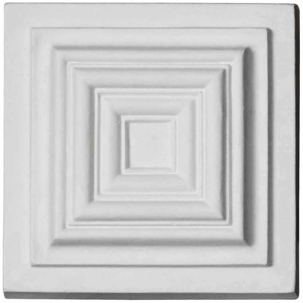 Ekena Millwork ROS05X05LE Leandros Rosette, 4 3/8" W x 4 3/8" H x 1 1/4" P, Primed
