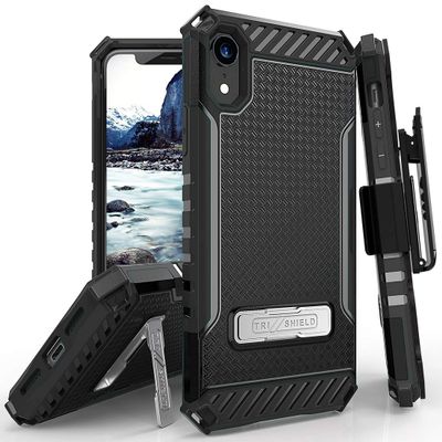 Tri-Shield Combo for iPhone XR Case with Belt Clip - Black