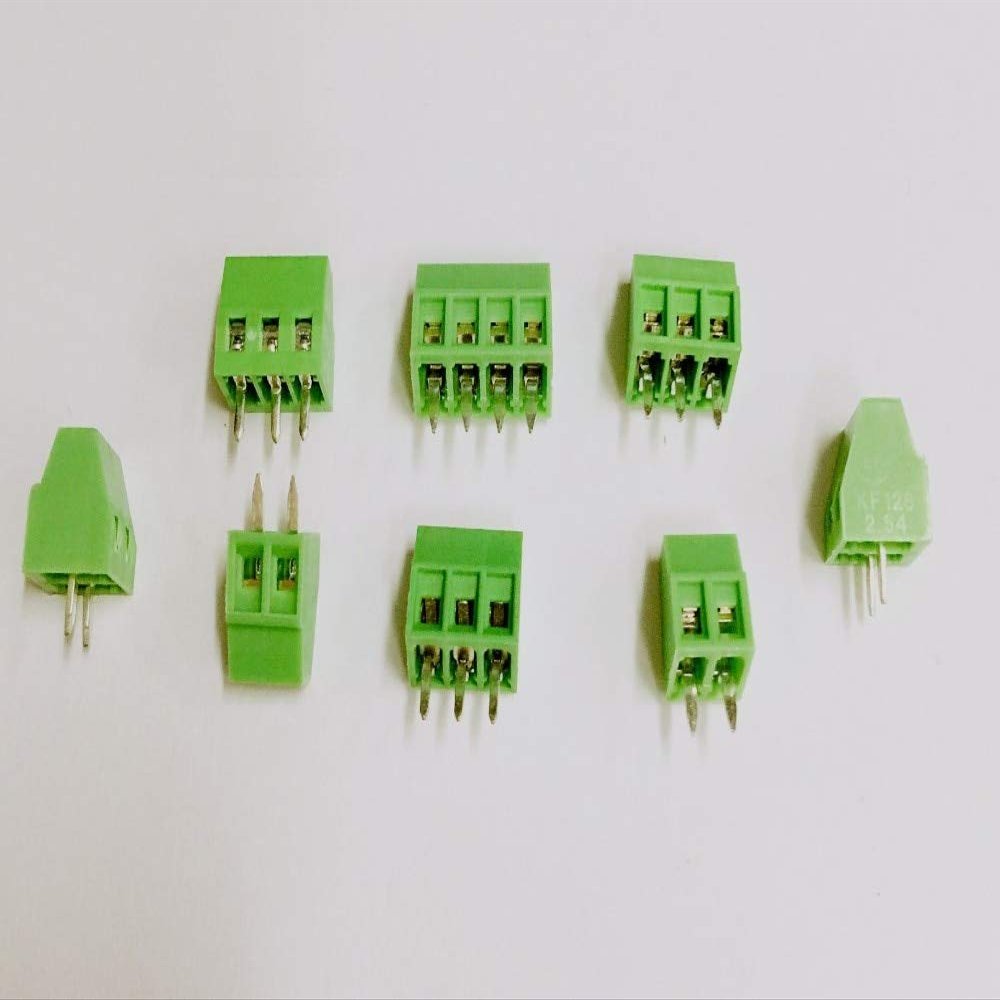 Calvas 50 pcs Universal 2.54 mm Pitch 2 Pin 3 4 5 6 7 8 9 10 12 poles PCB Screw Terminal Block Connector straight through holes board - (Color: 12pin)
