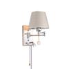 ZJZTD Plug in Wall Lamp Dual Control Switch E27 Bedroom Bedside Metal & Cloth Lampshade Wall Sconce LED Reading Lamp Work Lights (Size : 30cm22cm) view 1