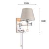 ZJZTD Plug in Wall Lamp Dual Control Switch E27 Bedroom Bedside Metal & Cloth Lampshade Wall Sconce LED Reading Lamp Work Lights (Size : 30cm22cm) view 2