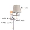 ZJZTD Plug in Wall Lamp Dual Control Switch E27 Bedroom Bedside Metal & Cloth Lampshade Wall Sconce LED Reading Lamp Work Lights (Size : 30cm22cm) view 3
