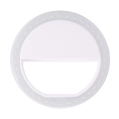 AKOAK Clip Selfie Ring Light,36 LED Bulbs 3-Level Adjustable Brightness Fill-in Light for Smart Phone Tablet Laptop (White)