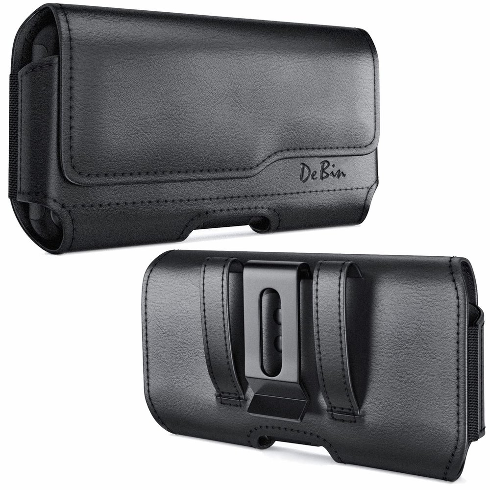 DeBin Holster for iPhone 17 17 Pro 16 Pro 16e 15 15Pro 14 13 12 11 Xs 10 X XR Cell Phone Belt Holder Case with Clip for Men Women Pouch (Fits Protective Cover on) Black