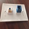 IBL-1 Cat6 Ethernet Port and 1 Gold-plated Cable TV Coax F Type Port Wall Plate (White) view 2