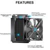 Clyxgs Water Cooling Radiator, 8 Pipe Aluminum Heat Exchanger Radiator with Fan for PC CPU Computer Water Cool System DC12V 80mm Black view 3
