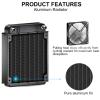 Clyxgs Water Cooling Radiator, 8 Pipe Aluminum Heat Exchanger Radiator with Fan for PC CPU Computer Water Cool System DC12V 80mm Black view 4