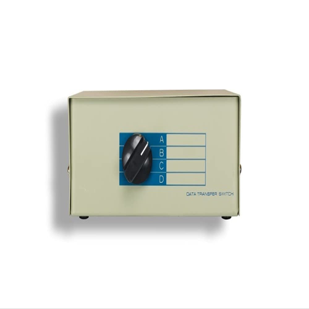 Kentek RJ11 4 Way Manual Data Switch Box Telephone Jack 11 Pin Female I/O ABCD Port Active Phone Devices