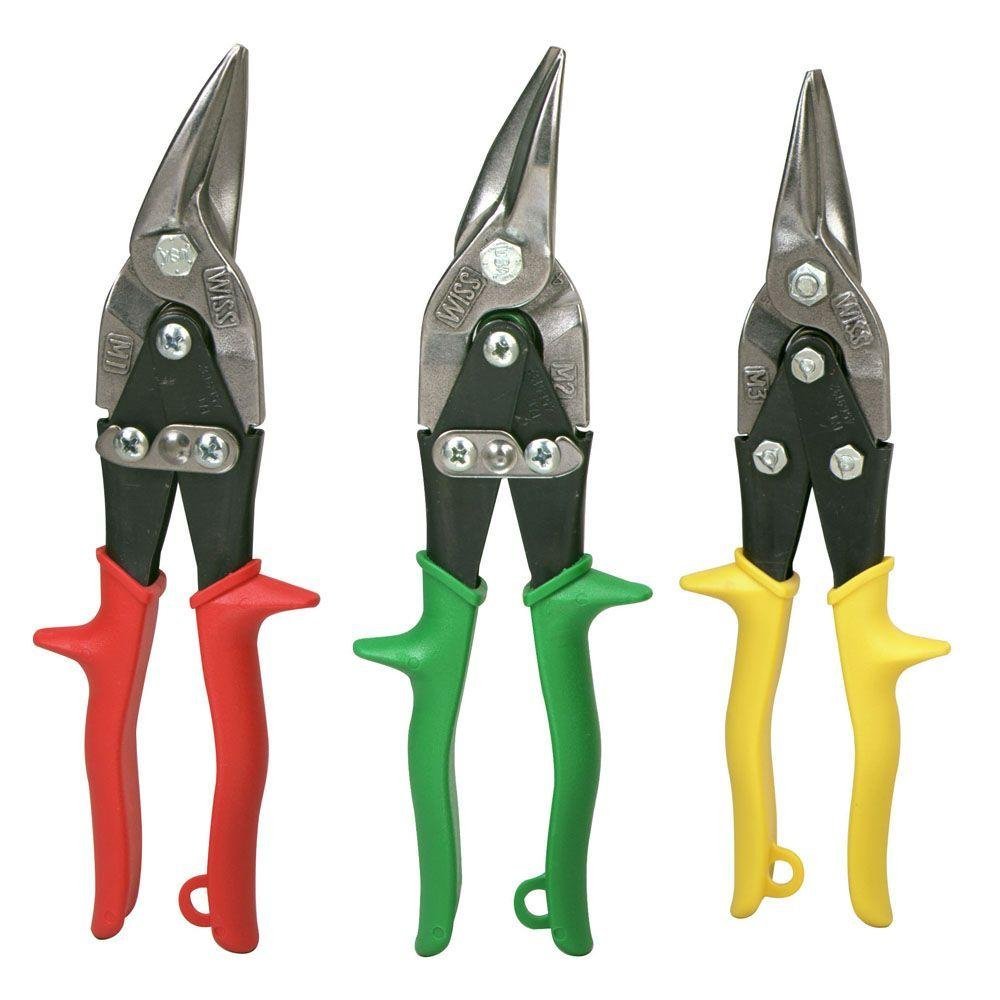 3pc Wiss Tin Aviation Snips Cutting Tools Set Color Coded Snippers M123R
