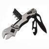 15-in-1 Adjustable Crescent Wrench MultiTool includes Saw, Flat & Phillip Screwdriver Bits, Hex Wrenches, LED Light in the handle and Bonus High Density Nylon Pouch view 1