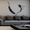 MairGwall Birds of a Feather Wall Decal Feather Wall Decals Vinyl Feather Decor Feather of Bird Wall Art Sticker Home Wall Decor Black view 1