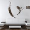 MairGwall Birds of a Feather Wall Decal Feather Wall Decals Vinyl Feather Decor Feather of Bird Wall Art Sticker Home Wall Decor Black view 2