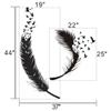 MairGwall Birds of a Feather Wall Decal Feather Wall Decals Vinyl Feather Decor Feather of Bird Wall Art Sticker Home Wall Decor Black view 3