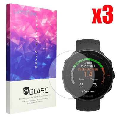 for Polar Vantage M Screen Protector, Lamshaw 9H Tempered Glass Screen Protector for Polar Vantage M Smartwatch (3 Pack)