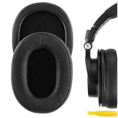 Geekria QuickFit Replacement Ear Pads for Audio Technica ATH-M50X, M50XBT, M50xBT2, M50x ENSO, M50, M40X, M30, M20, AR5BT Headphones, Ear Cushions with Video Guide (Black)