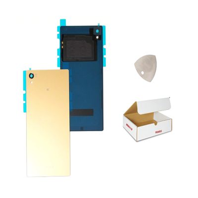 MD0410 Replacement Compatible for Xperia Z5 Premium 5.5" Screen E6853 E6833 E6883 Rear Back Glass Cover with NFC Chip and Opening Tool (Gold)