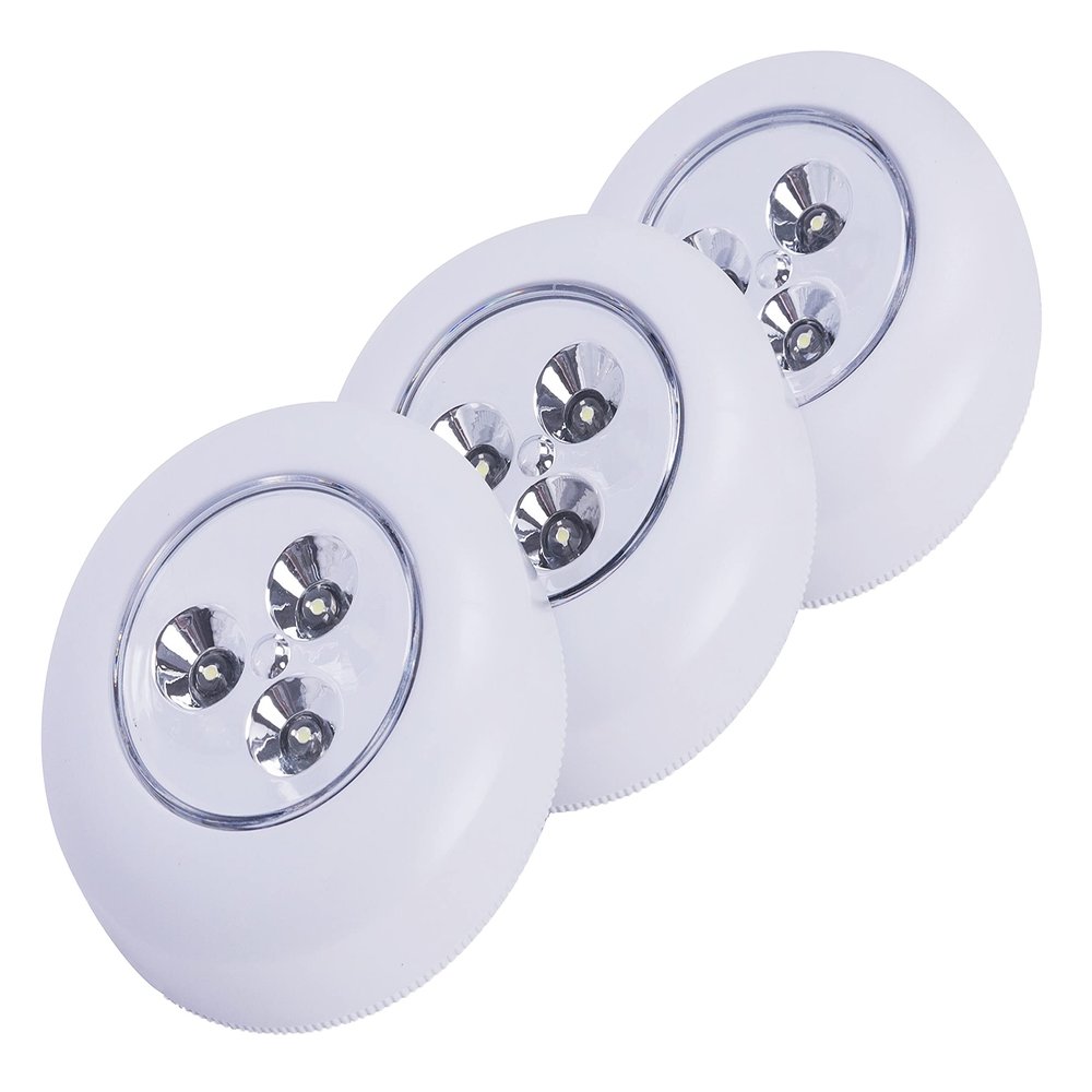 LIGHT IT! By Fulcrum, 30010-308 Stick-On Light, White, 3 Pack
