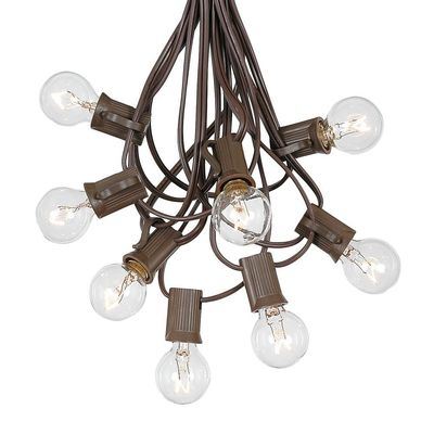 G30 Patio String Lights with 25 Globe Bulbs - Garden Hanging String Lights - Vintage Backyard Patio Lights - Outdoor String Lights - Market Cafe Bistro String Lights  Brown Wire -25 Feet