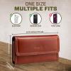 Hengwin Leather Phone Holster Fits for iPhone 17 Pro Max 16 Plus 15 Pro Max 13 Pro Max 12 Pro Max Samsung Galaxy S25 Edge S24 Ultra A15 A25 A54 Belt Case Magnetic Cell Phone Holder Belt Pouch (Brown) view 2
