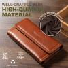 Hengwin Leather Phone Holster Fits for iPhone 17 Pro Max 16 Plus 15 Pro Max 13 Pro Max 12 Pro Max Samsung Galaxy S25 Edge S24 Ultra A15 A25 A54 Belt Case Magnetic Cell Phone Holder Belt Pouch (Brown) view 3