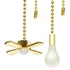 Ceiling Fan Pull Chain, 13.6 Inches Fan Pulls Set with Connector, 2 PCS Beaded Ball Fan Pull Chain- Brass view 1