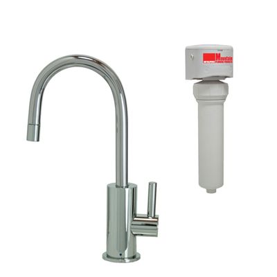 Mountain Plumbing MT1843FIL-NL/CPB Contemporary Mini Point-of-Use Drinking Faucet and Mountain Pure Water Filtration System with Round Base and Handle, Polished Chrome