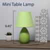Simple Designs LT2009-GRN-2PK Mini Oval Egg Ceramic Bedside Table Lamp 2 Pack Set, Green view 3