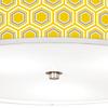 Giclee Gallery 20 1/4" Honeycomb Yellow Print Shade Nickel Ceiling Light view 3