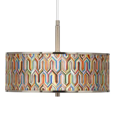 Giclee Glow Synthesis 16" Wide Pendant Light with Print Shade