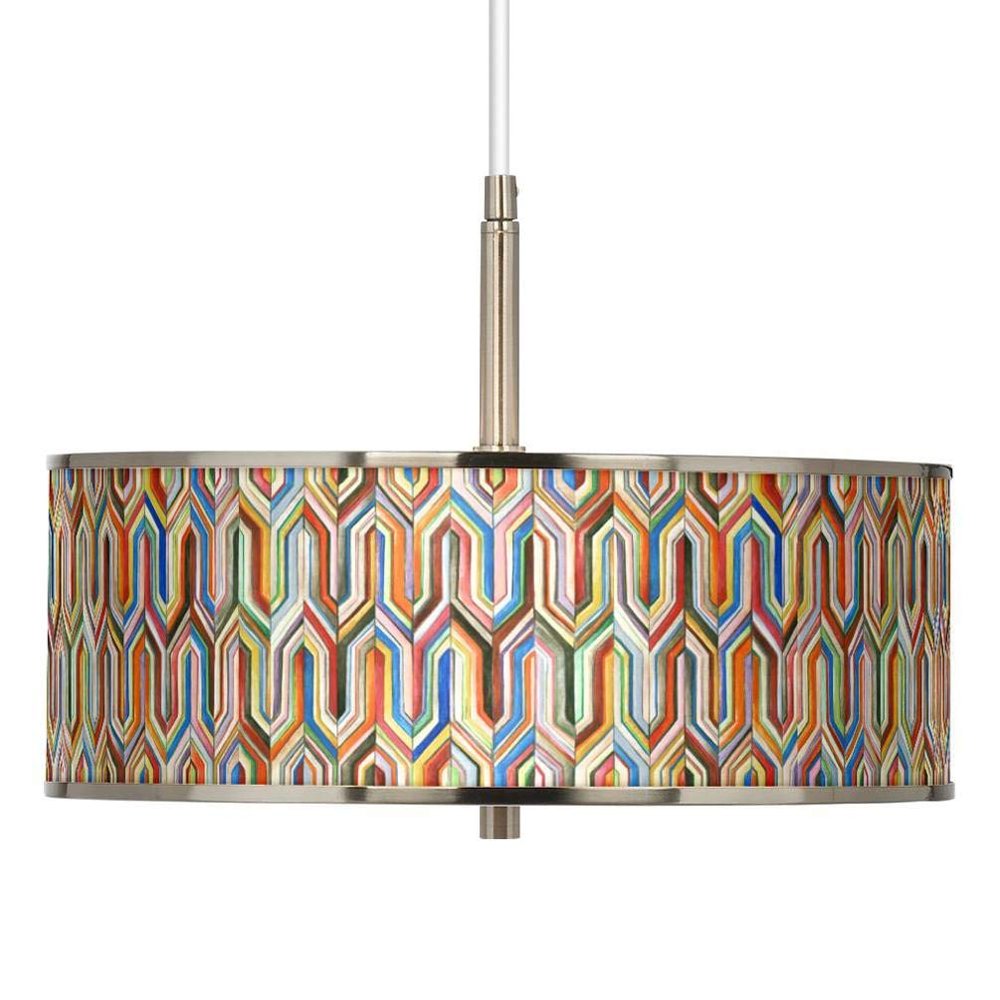Giclee Glow Synthesis 16" Wide Pendant Light with Print Shade