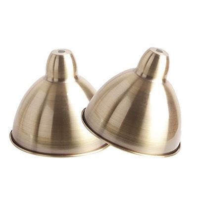 ANYE 2-Pack Vintage Bronze Metal Lamp Shade Iron Minimalist Nordic Style Fixture Replacement Shades for Floor Lamp Table Lamps Other Compatible Lamps