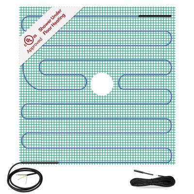 WarmlyYours Shower Floor Heating Mat 48 x 48 in, Center Drain, Radiant Heat